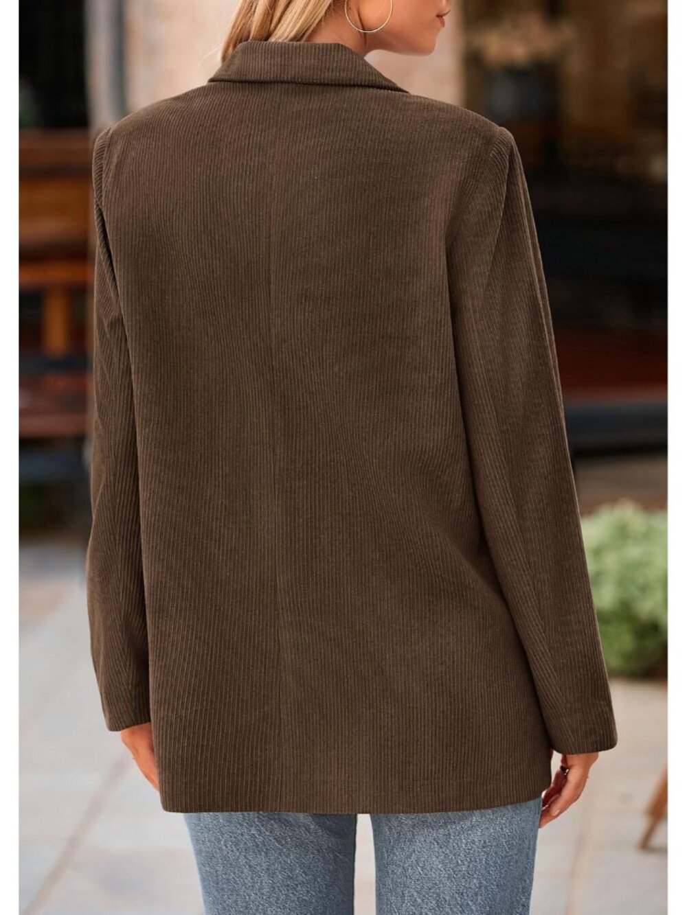 Women's Winter Corduroy Blazers Jackets - Picture 5 of 8